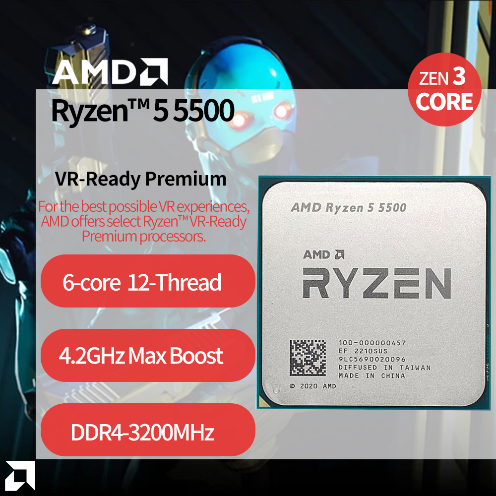 AMD Ryzen 5 5500 R5 5500 3.6GHz 6 ھ 12  CPU ..